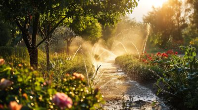 Bild von einer nachhaltigen gartenbewässerung