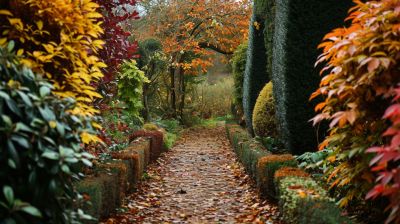 Laub auf dem gartenweg - Biodiversität im Garten