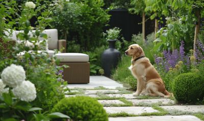 Hund in einem Hundefreundlichen Garten Bild 3