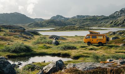 Camper in skandinavien in der WIldnis