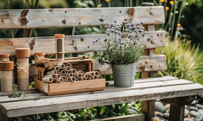nachhaltige geschenke für hobby gärtner bienenhotel und saatbomben
