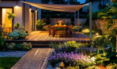 sonnensegel wasserdicht garten im landhaus stil